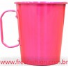 0013 CANECA CÔNICA 750 ML ALUMÍNIO COLORIDO ROSA NEON