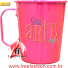 0320-RS CANECA DE ALUMÍNIO 320ML ROSA NEON