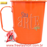 0320-LRN CANECA DE ALUMÍNIO 320 ML LARANJA NEON