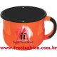 12030 CANECA ESMALTADA 70 ML LARANJA PINTURA INTERNA NA COR  PRETA