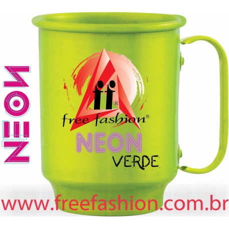 004 CANECA ALUMÍNIO COLORIDA 500 ML  NEON VERDE